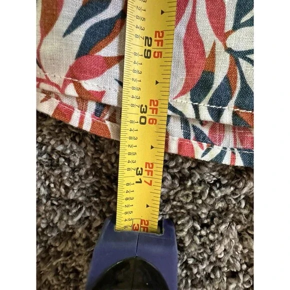 Lands' End Women's M 10-12 Linen A-Line Long Sleeve Tunic Top Ivory Multi Leaves - Picture 16 of 16